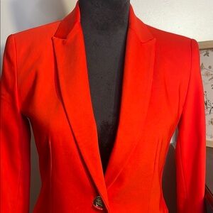 Zara Red Blazer with Professional Tailoring and Clean Lines